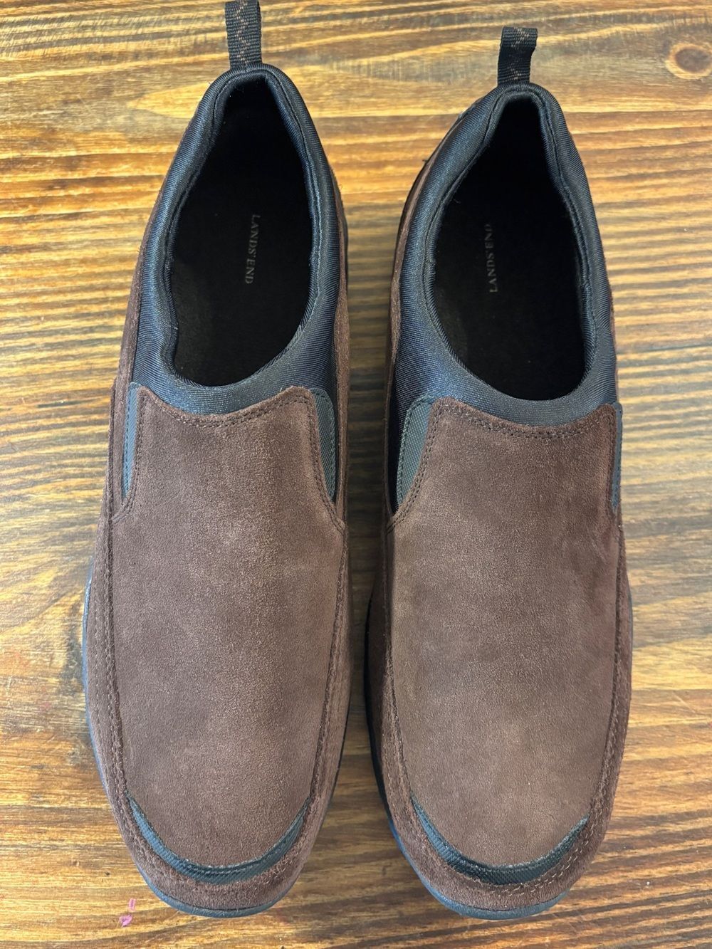 Lands’ End Men’s Brown Suede Any Weather Slip-On Casual Comfort Shoes 11D